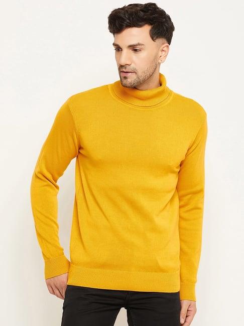 club york yellow regular fit high neck sweater