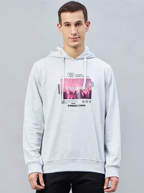 club york light grey melange regular fit hooded sweatshirt