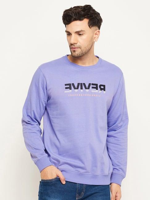 club york lilac regular fit printed sweatshirt