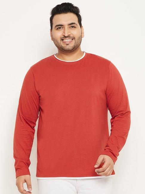 club york rust regular fit plus size crew t-shirt