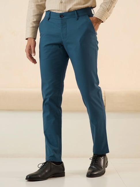 andamen blue slim fit trousers