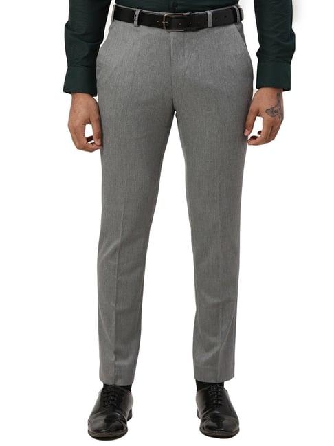 park avenue grey super slim fit trousers