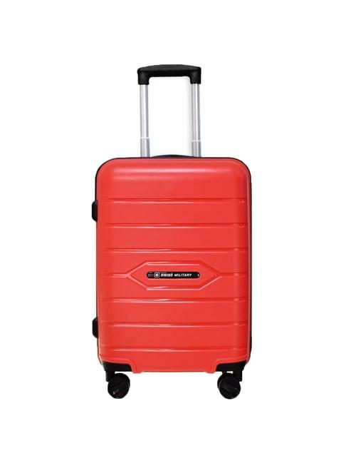 swiss military red striped hard medium trolley bag - 24 cm