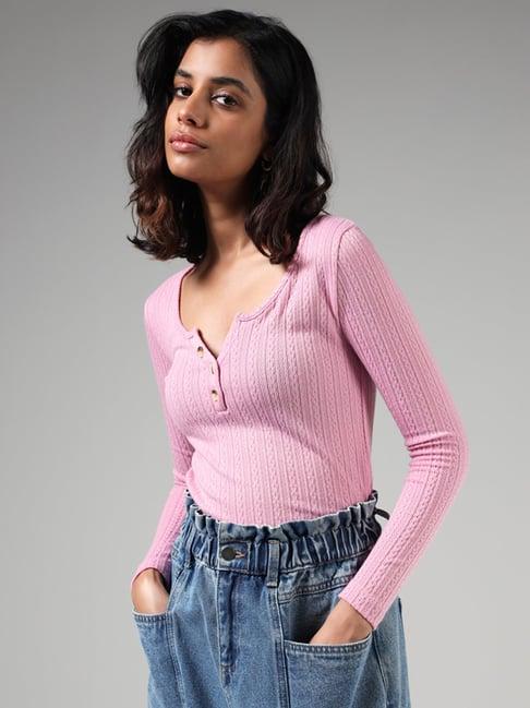 nuon by westside pink knitted sweater