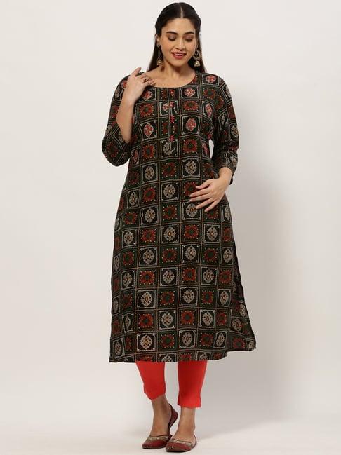 showoff multicolor cotton printed kurta