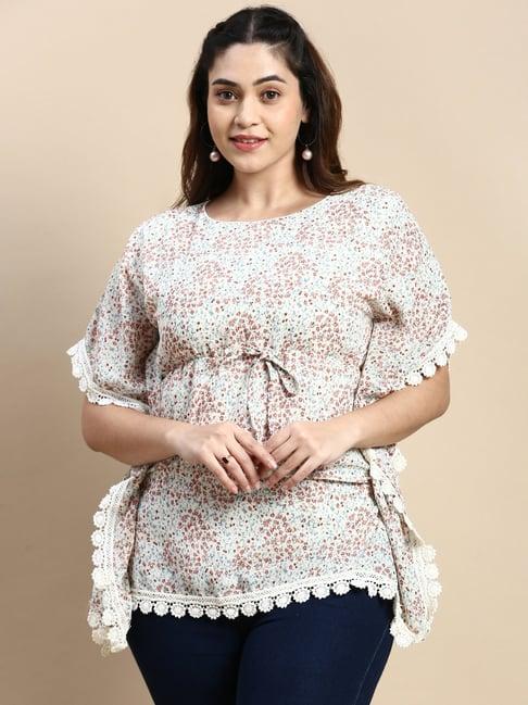 showoff cream floral print top