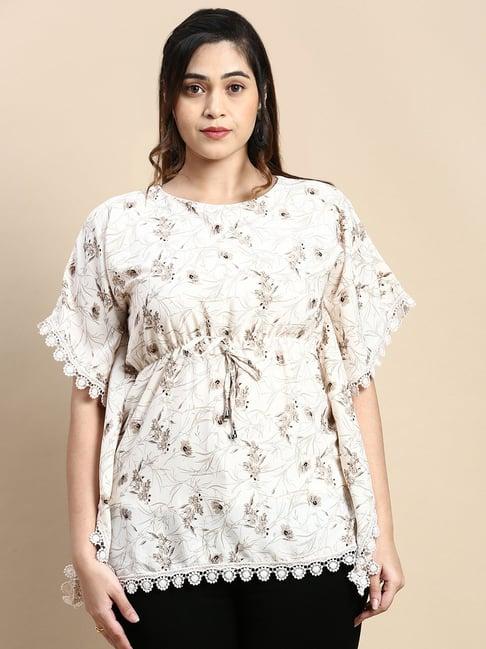 showoff cream floral print top