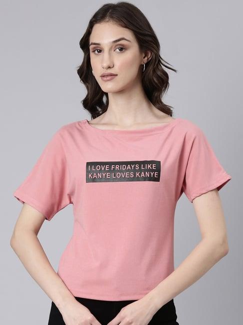 showoff peach graphic print t-shirt