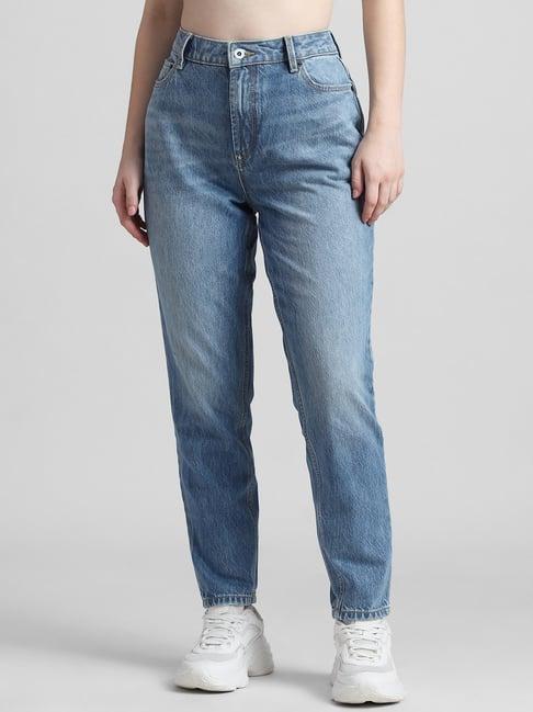 only blue cotton mid rise jeans