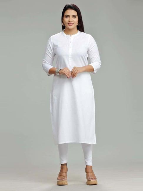 cotton culture white cotton straight kurta