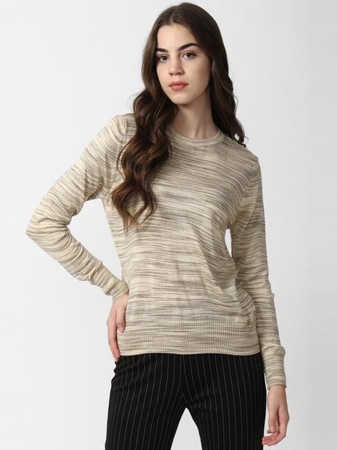 van heusen beige textured sweater