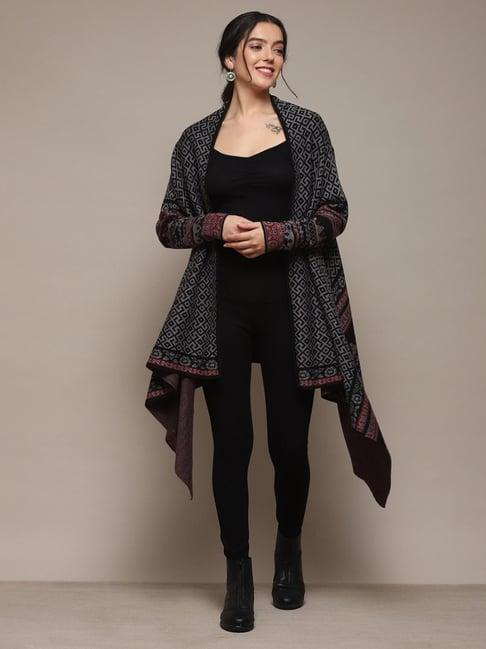 biba black jacquard pattern shrug