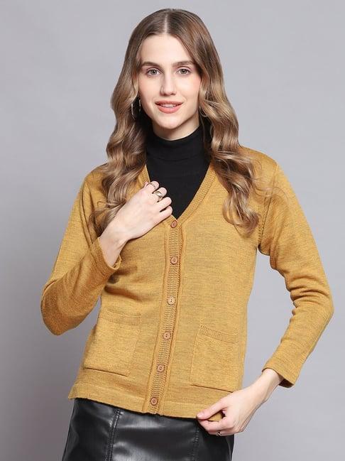 monte carlo yellow textured sweaters