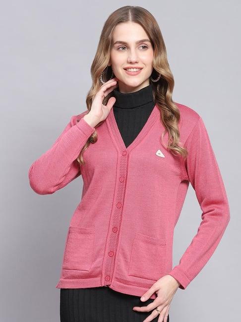 monte carlo pink regular fit sweaters