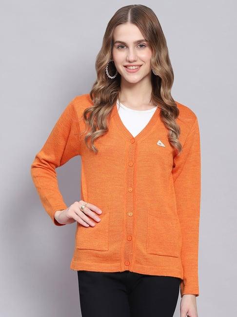 monte carlo orange regular fit sweaters