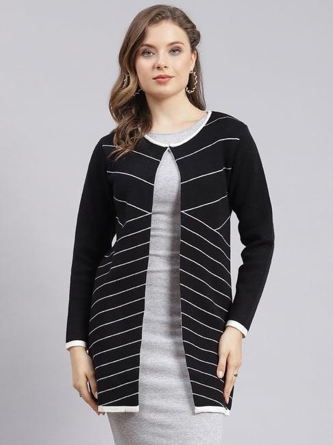 monte carlo black striped cardigan