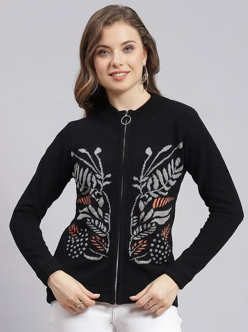 monte carlo black printed cardigan