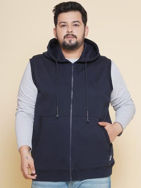 john pride navy regular fit plus size hooded sweatshirt