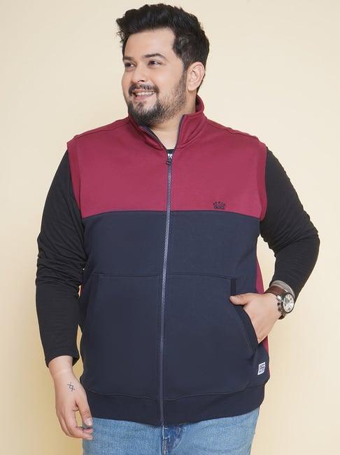 john pride red & navy regular fit plus size sweatshirt