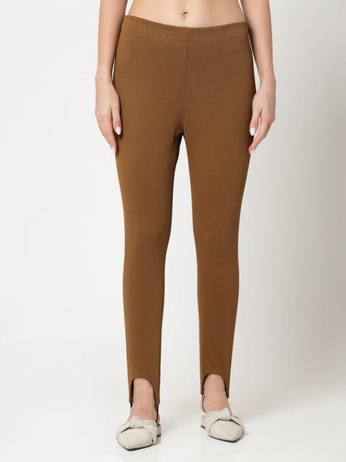 office & you mustard slim fit mid rise pants