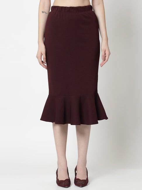 office & you wine a-line midi skirt