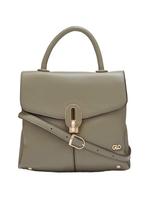 globus olive solid medium handbag