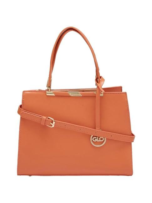 globus orange solid medium handbag