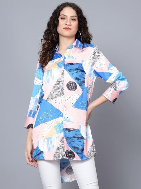 anvi be yourself multicolor printed long shirt