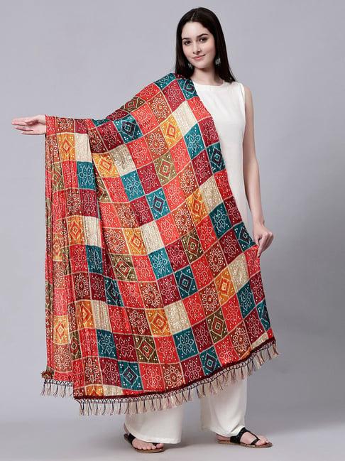 aditi wasan multicolor cotton printed dupatta