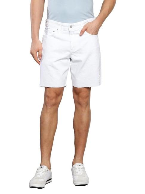 calvin klein jeans white cotton regular fit denim shorts