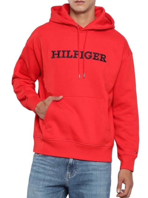 tommy hilfiger fireworks regular fit logo printed hooded sweatshirt