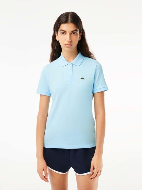 lacoste blue regular fit petit pique polo t-shirt