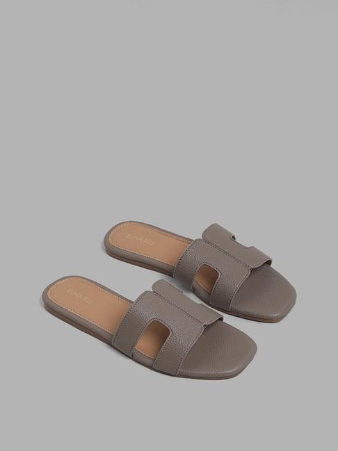 luna blu by westside taupe loupe slides