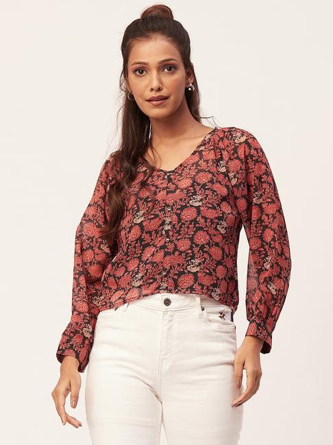 moomaya multicolor floral print shirt