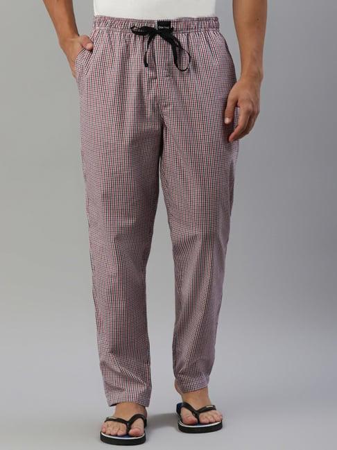 don vino black & red check lounge pants