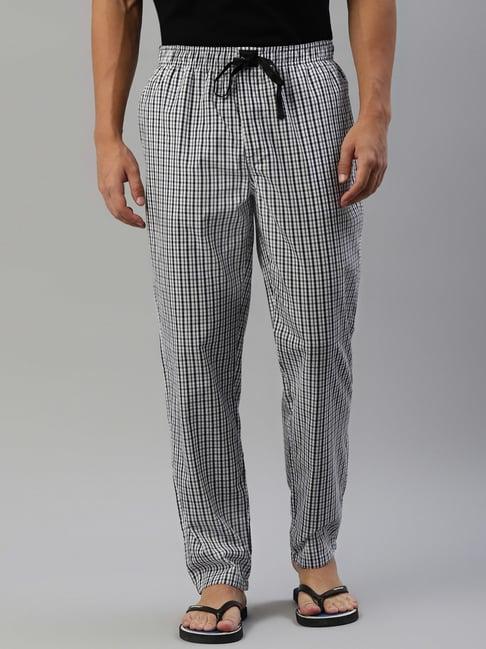 don vino black & white check lounge pants