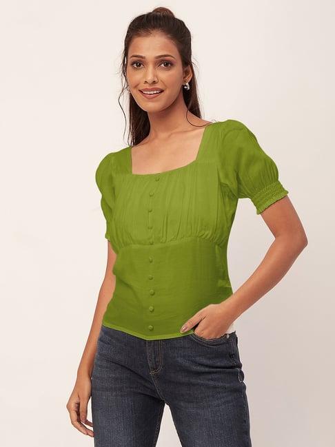 moomaya olive regular fit top