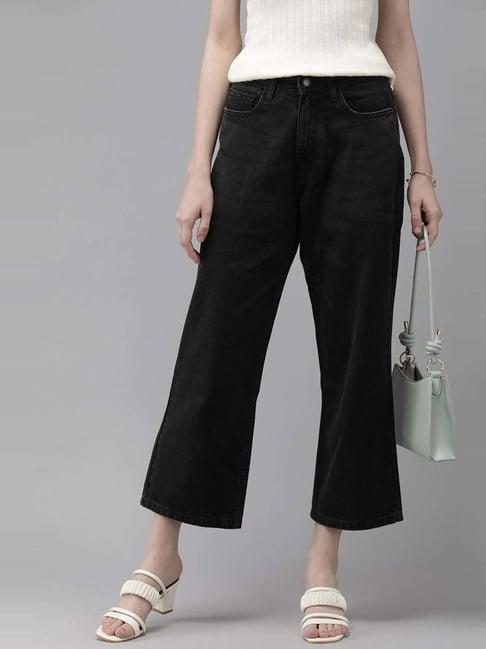 van heusen black cotton mid rise jeans