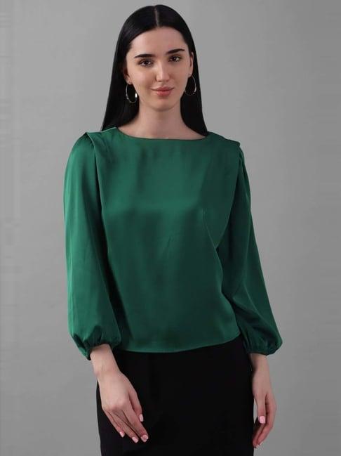 allen solly green regular fit top