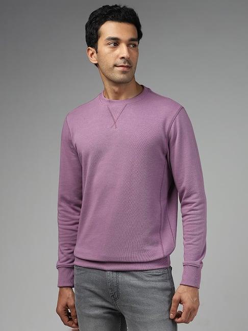 wes casuals by westside solid lilac relaxed fit sweatshirt