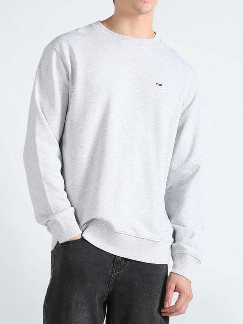 tommy hilfiger silver grey cotton relaxed fit sweatshirt