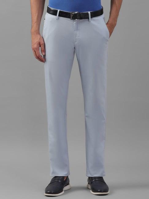 allen solly sky blue slim fit trousers