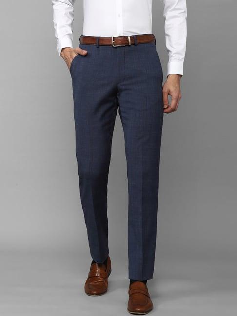 luxure by louis philippe powder blue slim fit trousers