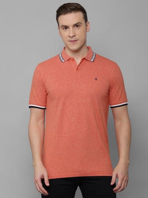 louis philippe sport peach cotton slim fit polo t-shirt