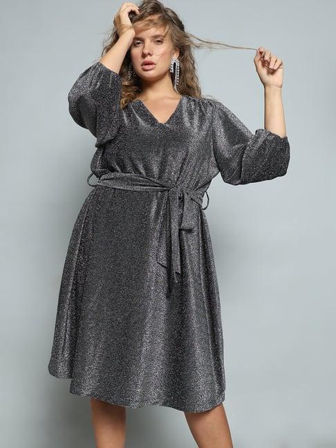 vero moda curve black relaxed fit wrap dress