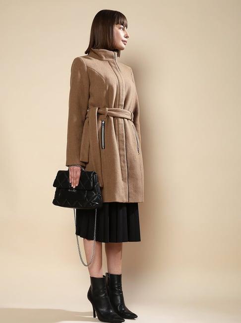 vero moda brown regular fit coat