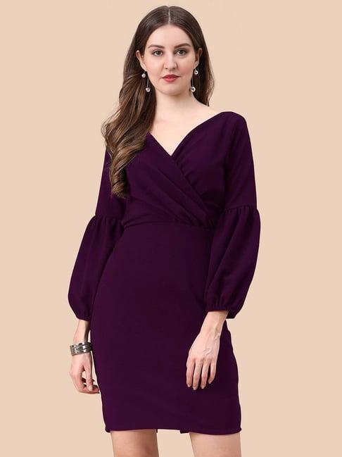 apnisha wine wrap dress