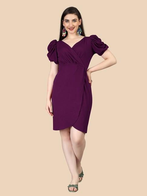 apnisha wine wrap dress