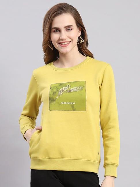 monte carlo lime yellow printed pullover