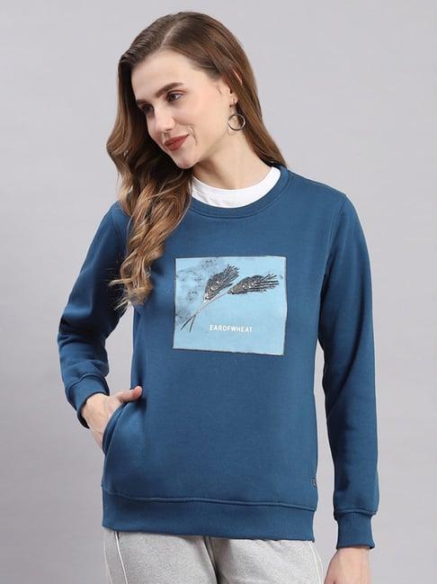 monte carlo blue printed pullover